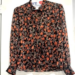 MISA Blouse with button details and tassel. gorgeous. brand new no tags size M